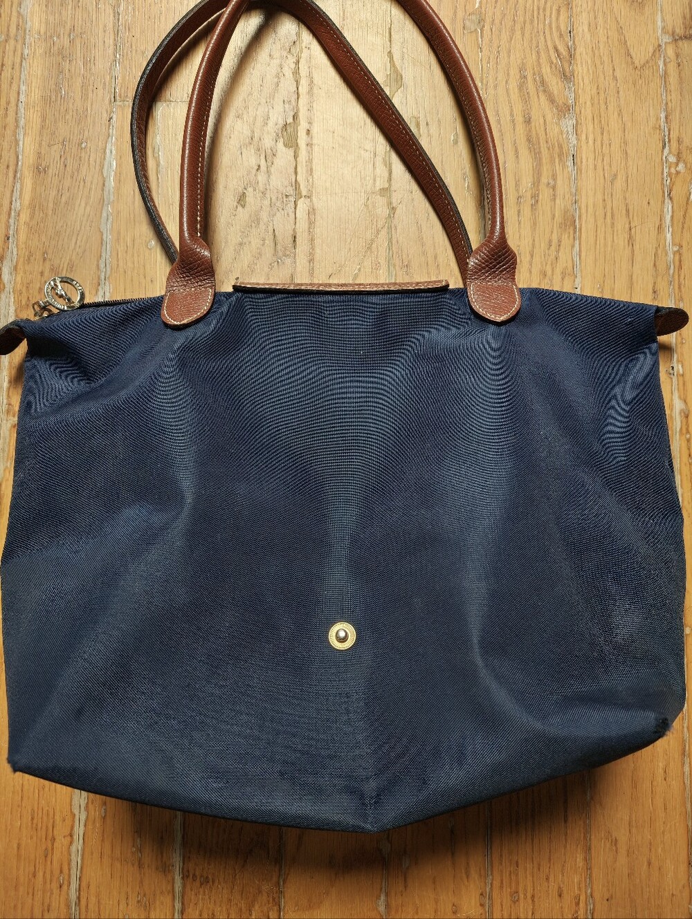 Longchamp Le Pliage Navy Medium Tote Made In France - Picture 2 of 13